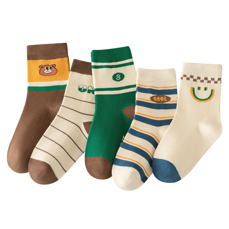 Boy's Socks Spring and Autumn Cotton Baby's Autumn Cotton Socks Little Boy's Instagram Fashionable Children's Socks Autumn Children's Mid-tube Socks