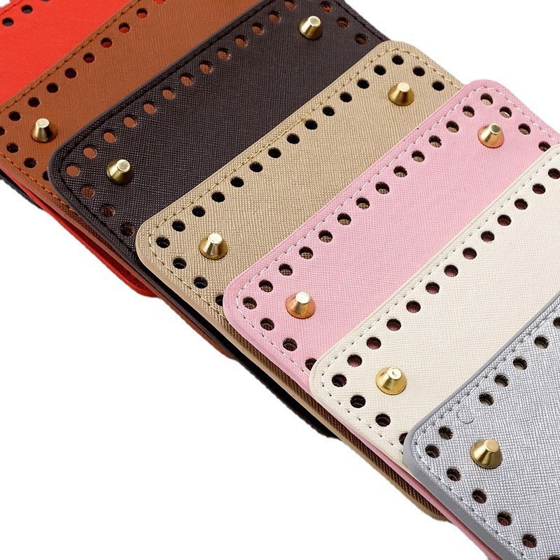 Luggage hardware diy elegant woven bag bottom 15cm square leather bottom plate handmade bag base accessories