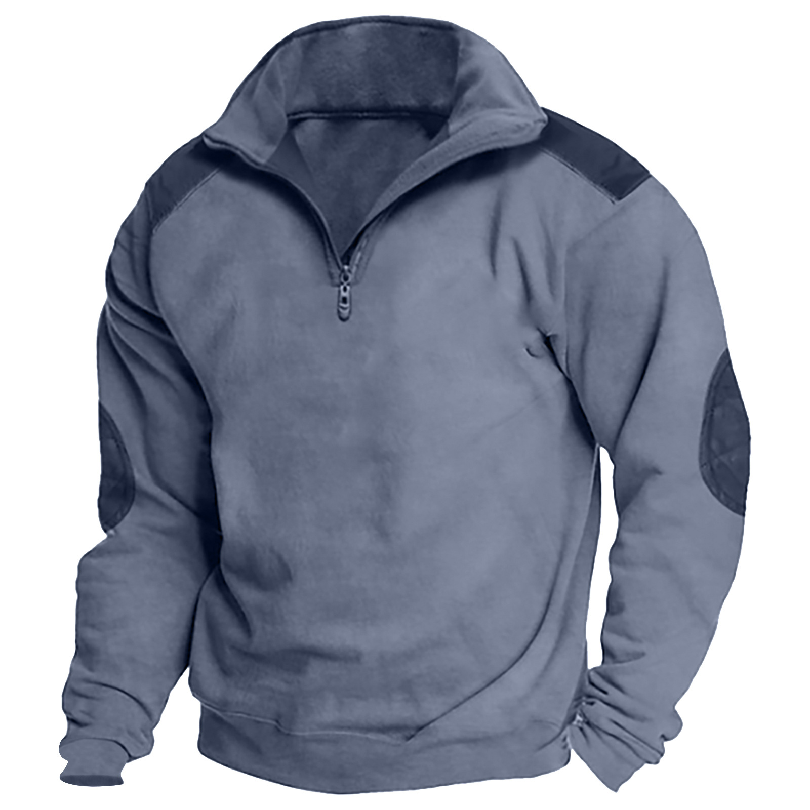 2023 autumn and winter new cross-border sweater stand collar men's street fashion zipper polo sweater
