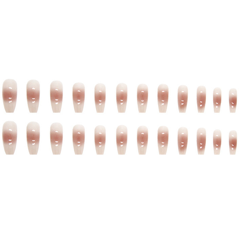 Naked skin blush long ballet nail simple temperament fake nails finished wear a wholesale