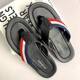 Fashionable color matching woven leather flip-flops men's non-slip deodorant home outdoor slippers lightweight beach slippers