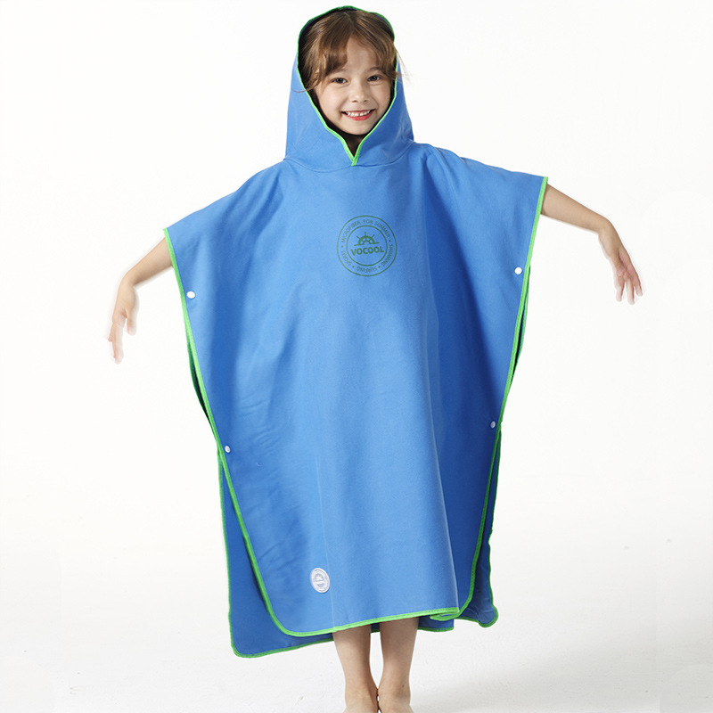 Superfine cellulose color children's bathrobe cross-border quick-drying windproof absorbent cape cape swimming changing bathrobe