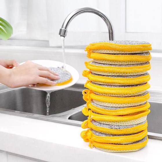 Double-sided Sponge Wash Bowl Does Not Stain Oil to Remove Oil Dish Cloth Magic Kitchen Brush Pot Brush Bowl Sponge Wash Wholesale