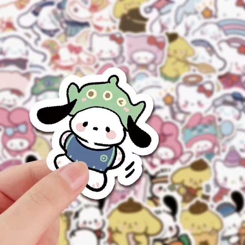 Hand-painted Sanrio stickers 100 cartoon cute niche personalized notebook mobile phone Journal decorative stickers painting paper