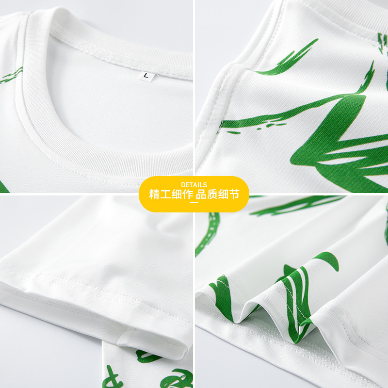 3202-2022 Summer Basic Smiling Face Printed Short Sleeve T-Shirt Men's American High Street Tide Brand Crewneck Jacket