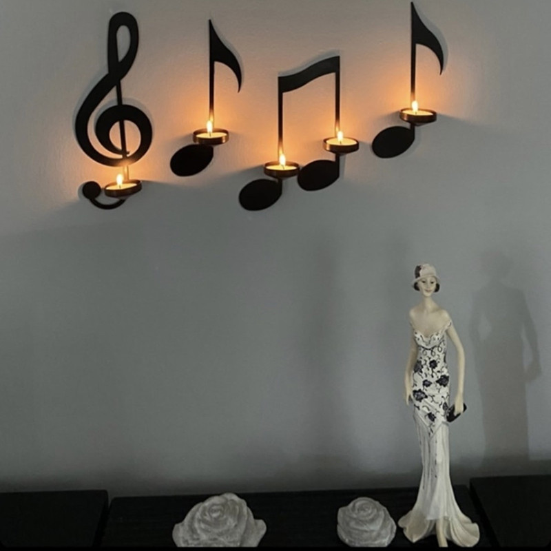 Samto Home Sol anahtarı Dekoratif Mumluk note left key decorative candle holder