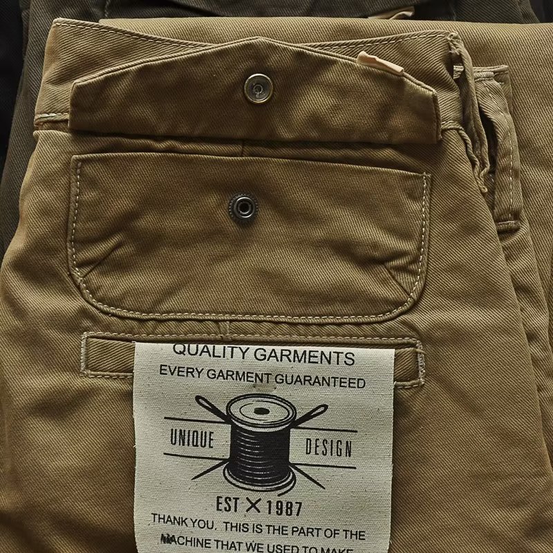 2023 American retro heavy overalls men's stain-resistant wear-resistant loose straight pants men's pants casual pants ankle-tied pants