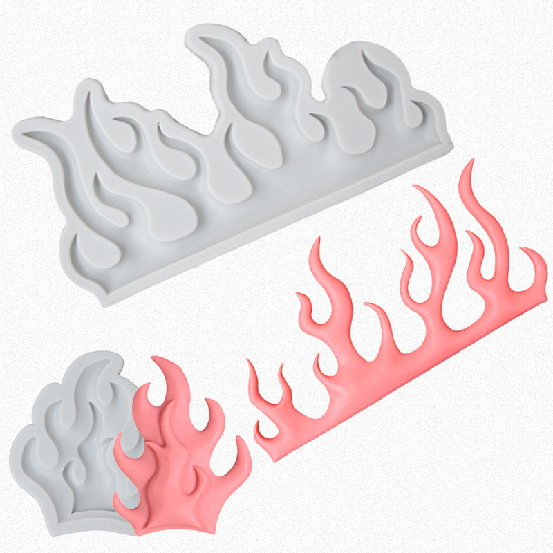 Qiokai cross-border flame fondant silicone mold ins edge flame cake edge baking mold chocolate mold