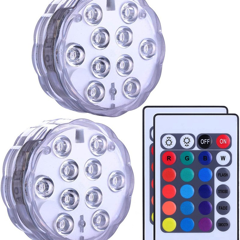 Diving light swimming pool light underwater light 24 key remote control RGB colorful LED Pool Light 7cm waterproof fish tank light