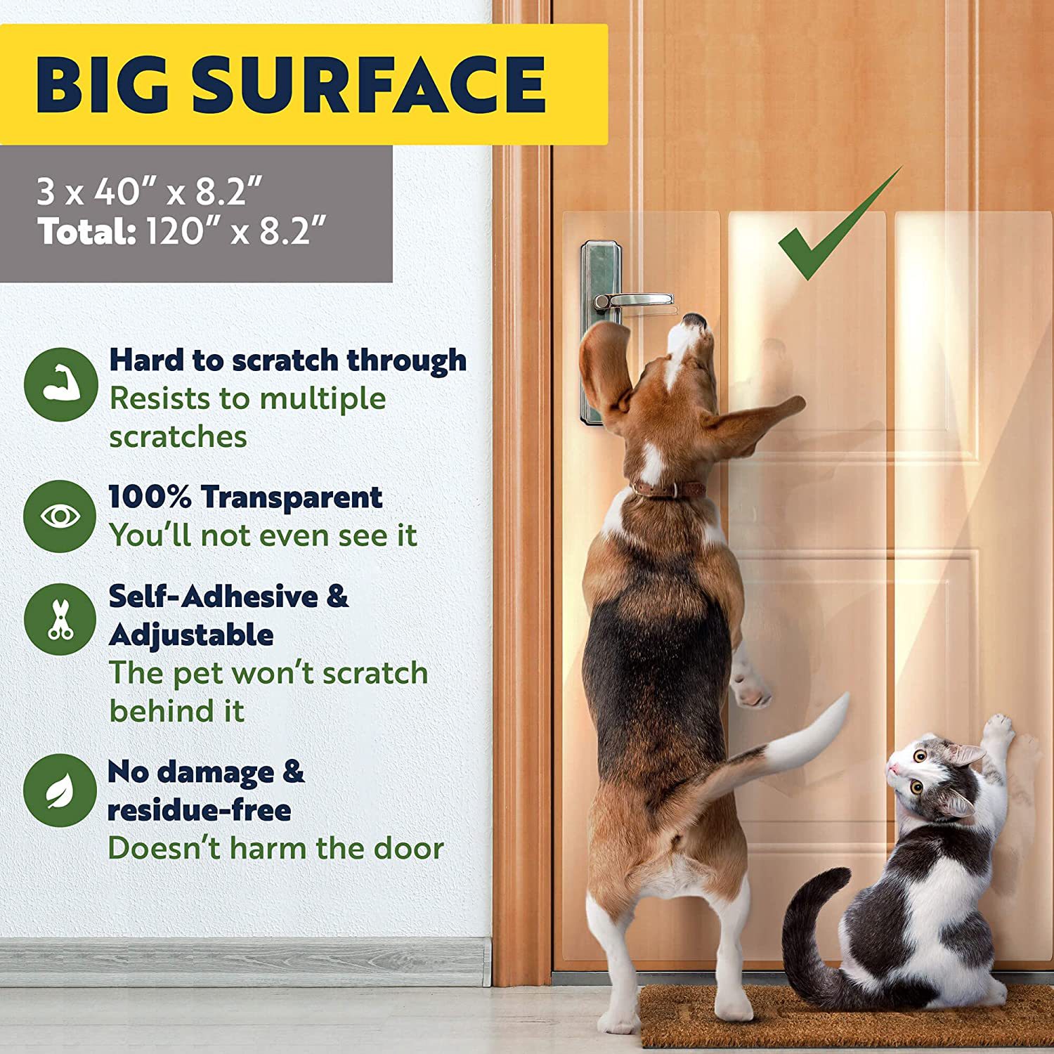 pvc cat and Dog pet anti-scratch wear-resistant tape home protective tape Door Protector from Dog