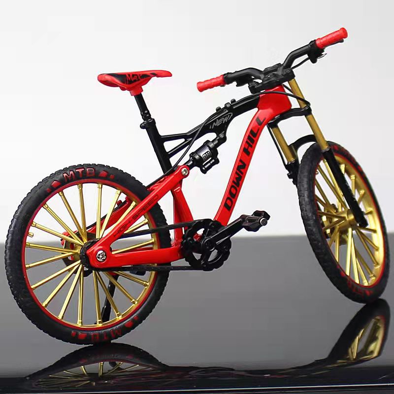 Alloy Mountain Bike Model Realistic Downhill Racing Miniature Metal Toy Car Display Collection