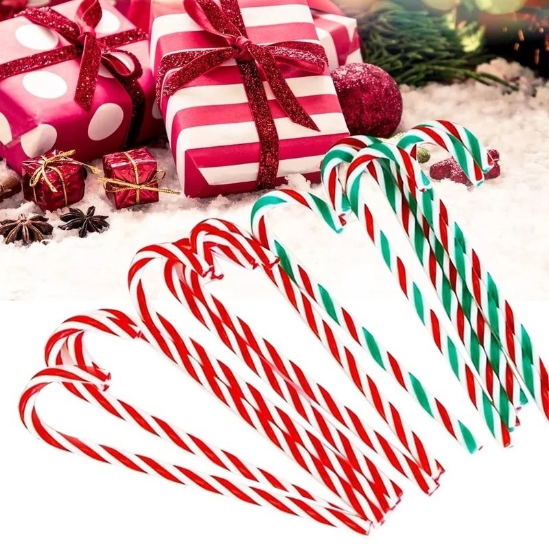Noel Süslemeleri Noel Ağacı Kolye Noel Şekeri Koltuk Değneği Kırmızı ve Beyaz Koltuk Değneği Sahne Dekorasyonu_voghion.com