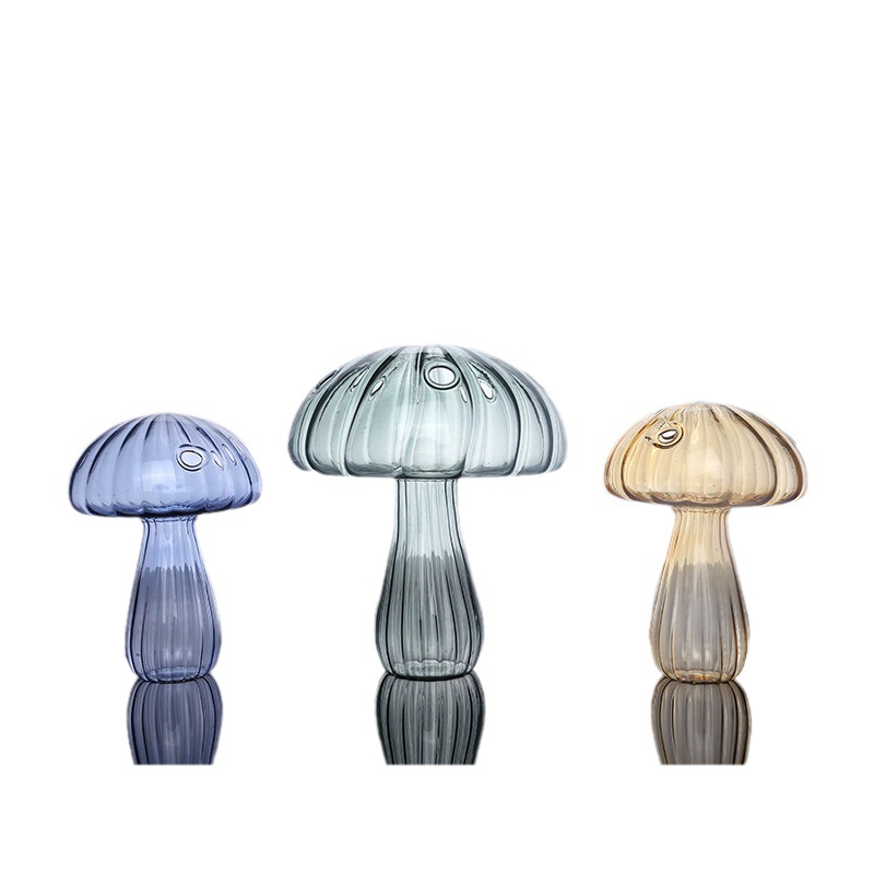 Mushroom Aromatherapy Bottle Home Hydroponic Flower Arrange Creative Decorative Simple Glass Vase Nordic Desktop Ornaments