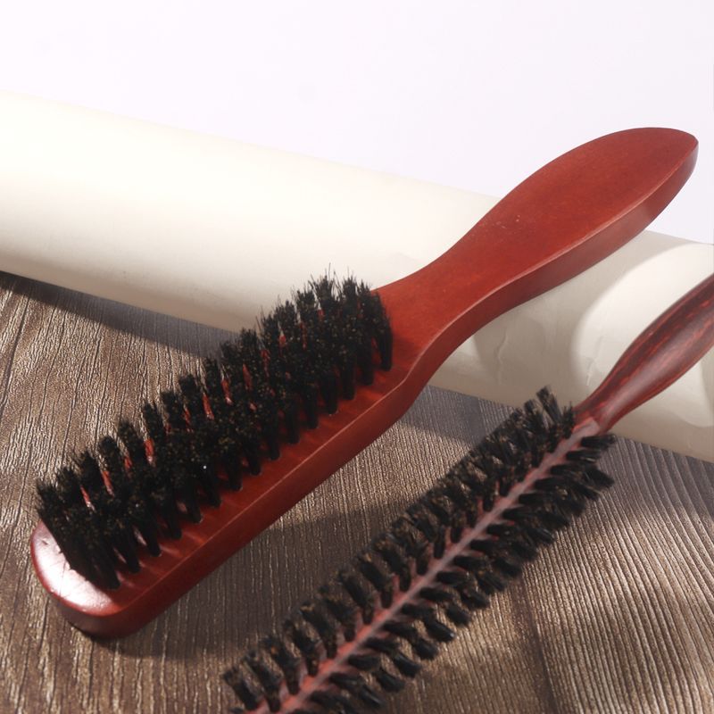 Foreign trade wholesale bristle beard brush Lotus wood oil head brush men beard modeling care cleaning brush hair comb brush