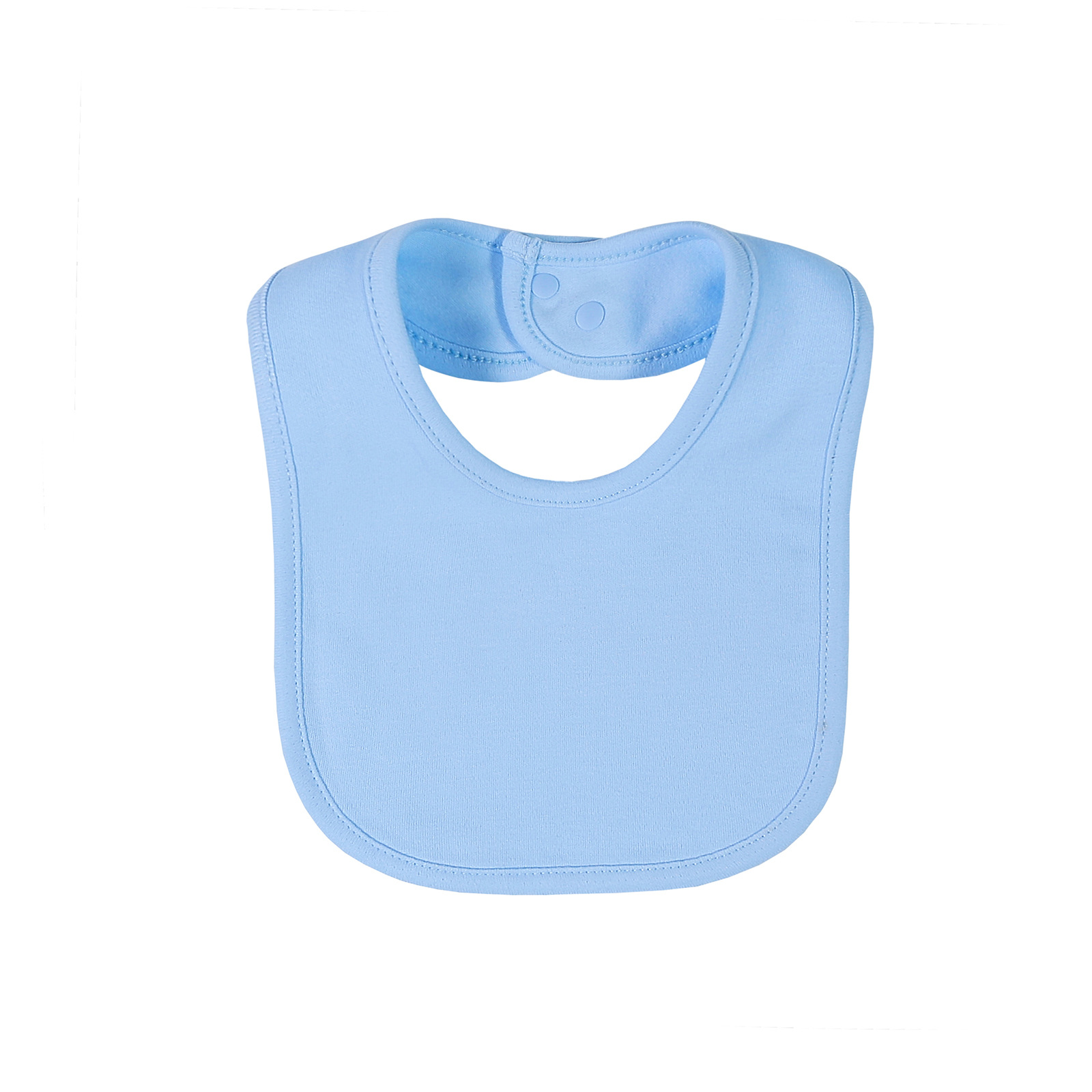 Cotton baby bib baby solid color double layer newborn saliva towel rice bag bib snap button bib cross-border wholesale