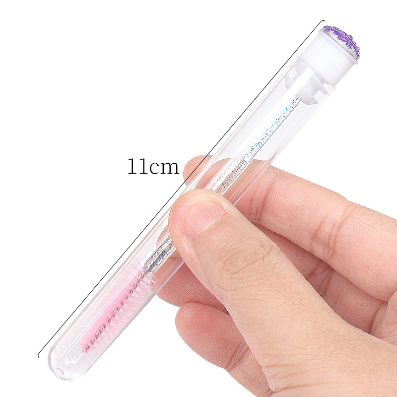 Eyelash Brush with Drill Tube Disposable Crystal Rod Eyelash Brush Curl Eyebrow Comb Portable Makeup Eyelash Brush
