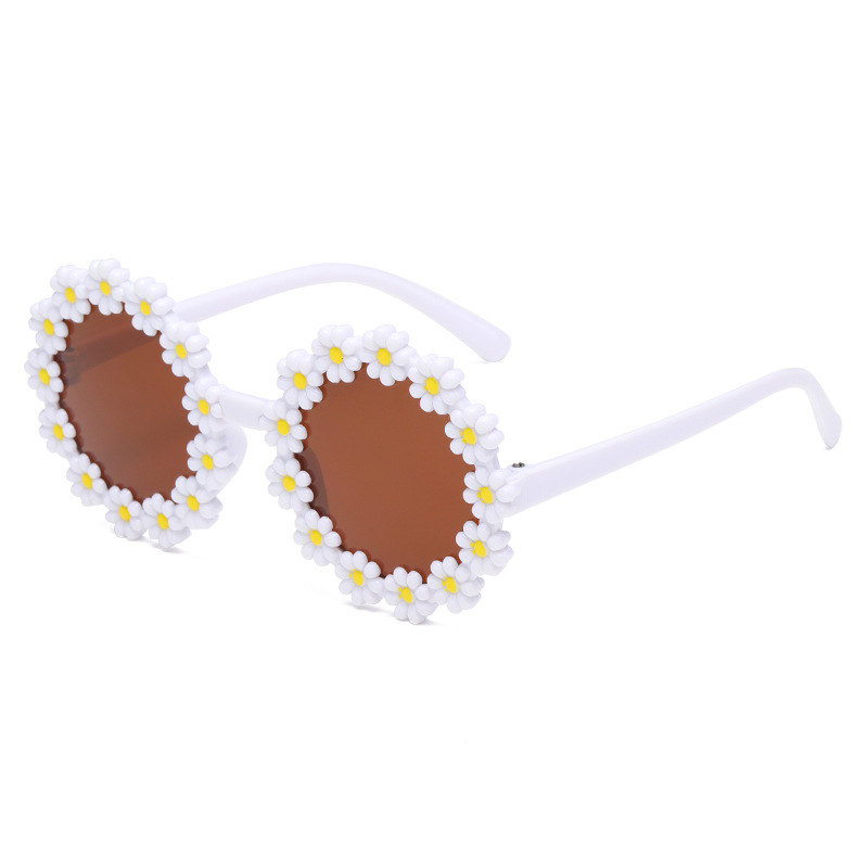 Children's sunglasses fashion new decorative boys and girls cartoon glasses cute small flower Daisy sunglasses