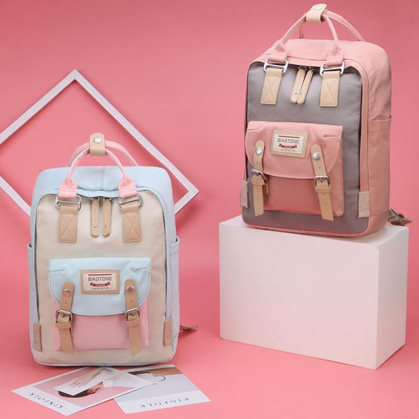 Donut Backpack Women's Korean Backpack High School Junior High School Students Primary School Bag Canvas ins Harajuku ulzzang