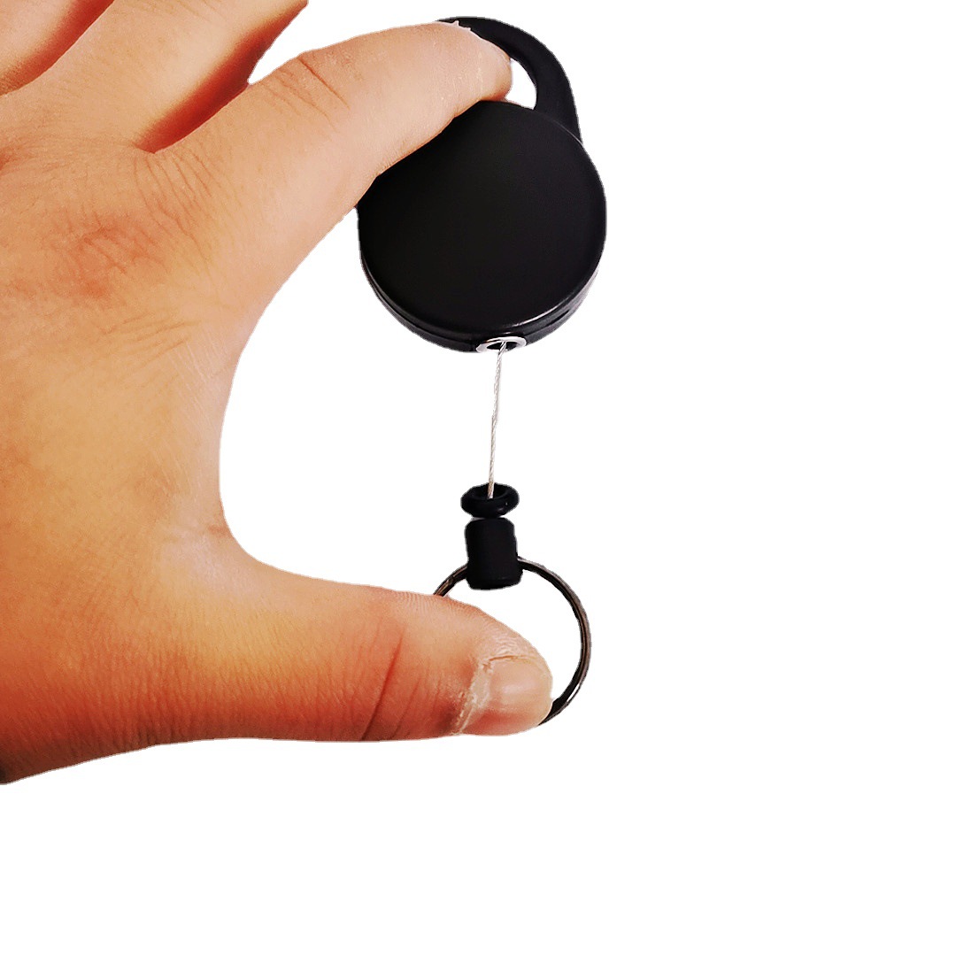 New retractable keychain creative hanging buckle anti-lost anti-theft key rope buckle steel wire rope high elastic carabiner