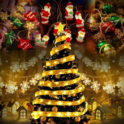 Christmas lights string led Christmas tree old man waterproof lights indoor atmosphere decoration snowflake string lights stall star lights