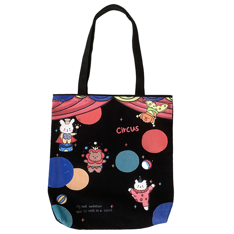 Canvas Bag Women's Single Shoulder Japanese Style Niche ins Large Capacity Student Class Portable Korean Style All-match Cute Shopping Bag