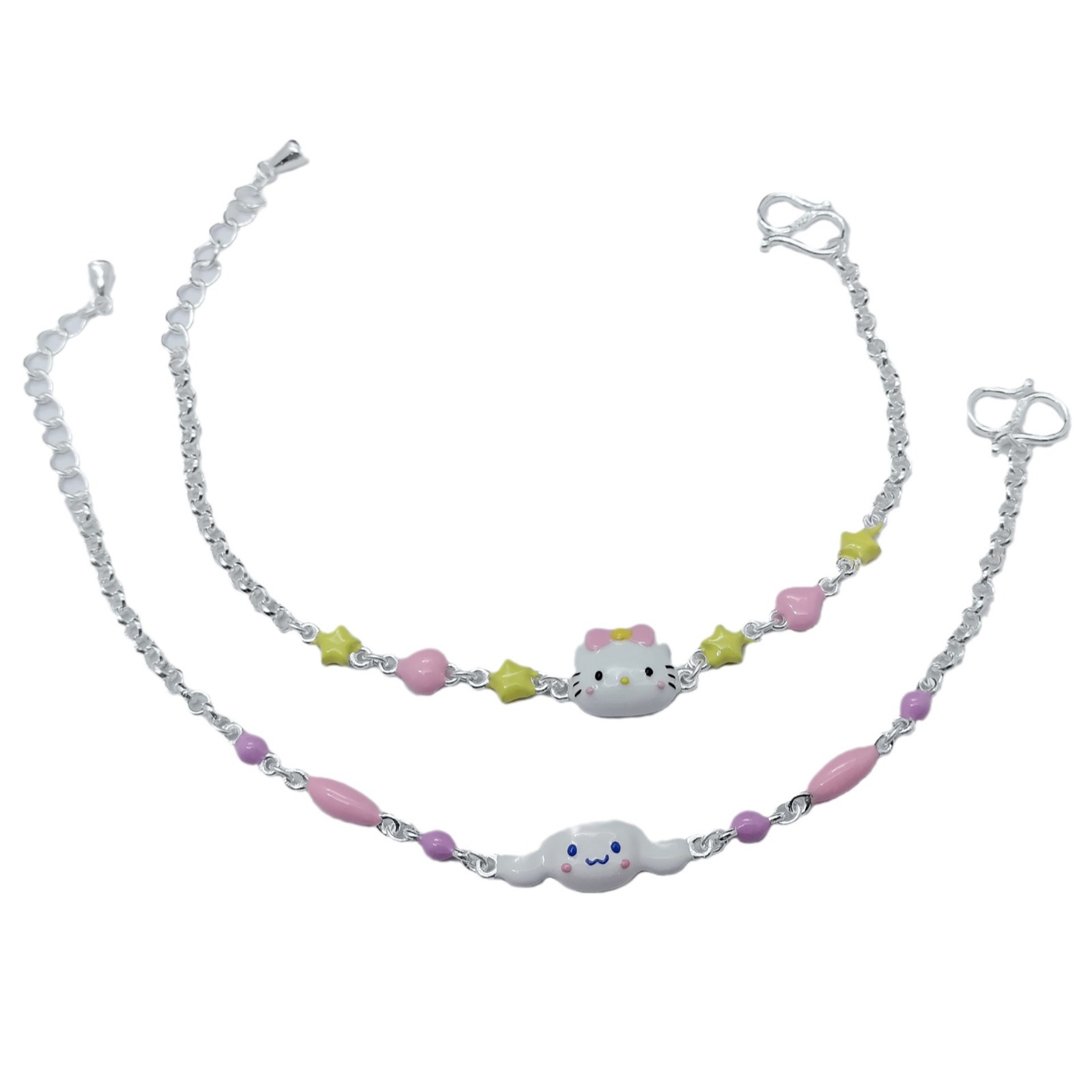 S925 sterling silver new cartoon Sanrio bracelet niche design baby bracelet silver jewelry cross-border factory direct sales
