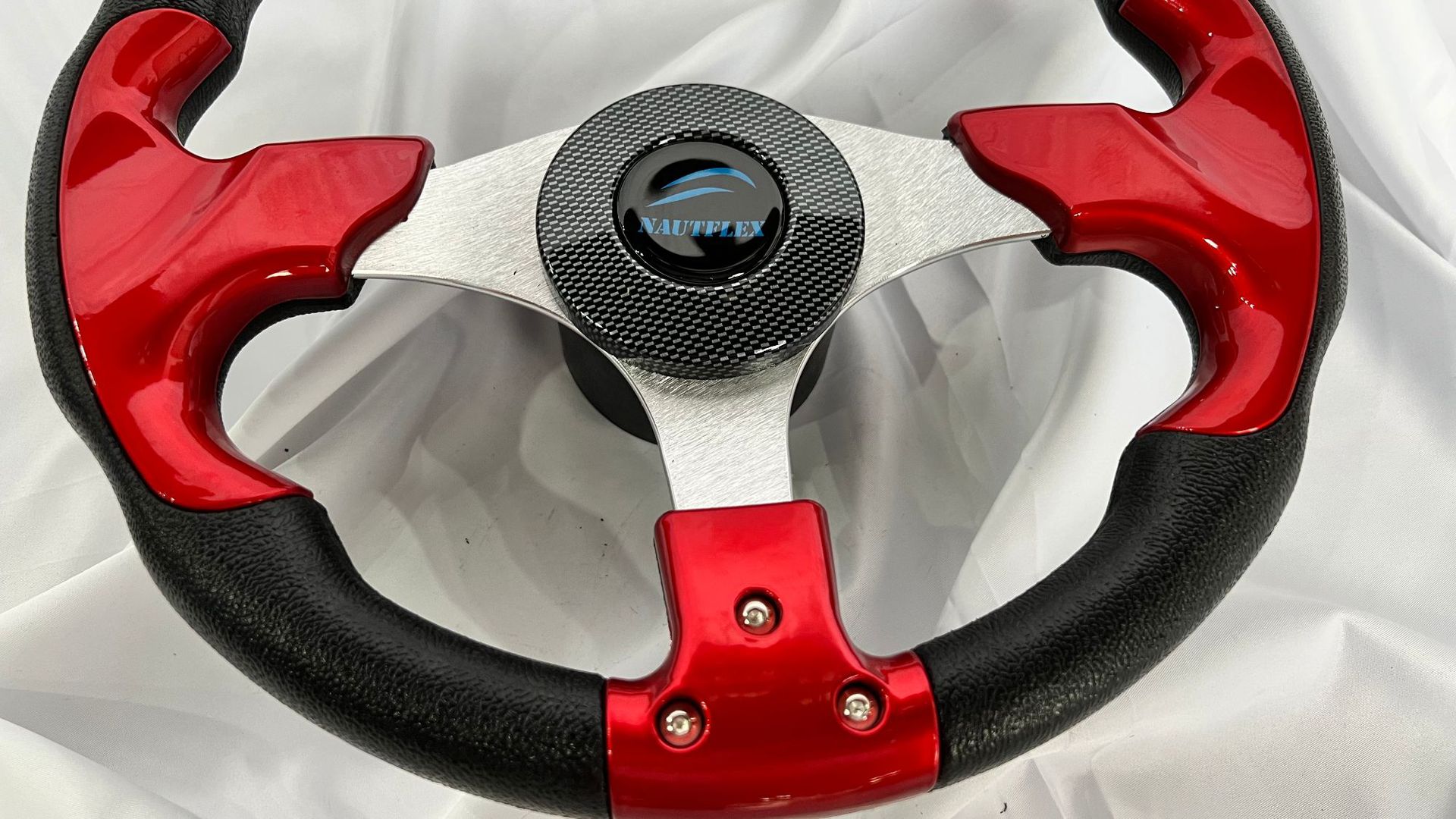 Steering wheel for speedboat aluminum alloy speedboat red version matching mechanical steering machine and hydraulic steering machine