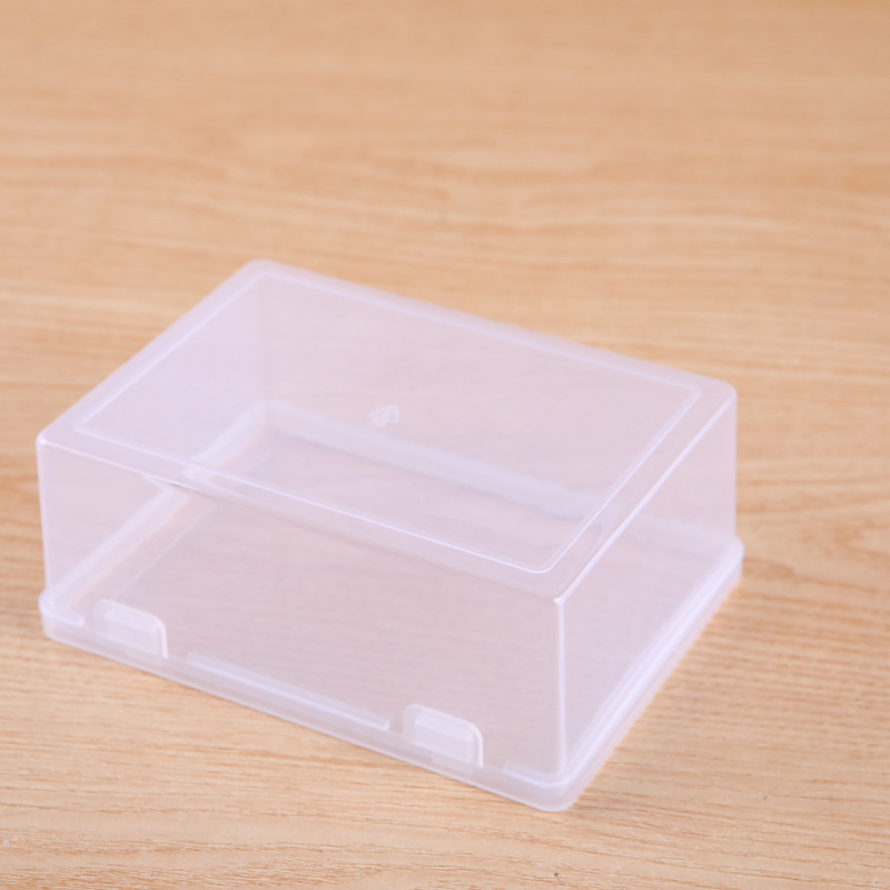 Rectangular transparent plastic packaging box parts jewelry storage empty box fish hook electronic components double buckle finishing box