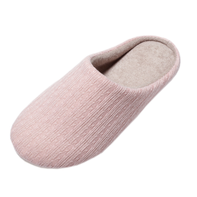 Japanese Korean Style Fall/Winter Couples Silent Soft Bottom Home Men's and Women's Cotton Slippers Wooden Floor Non-Slip Silent Slippers