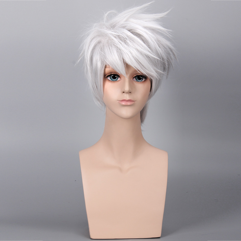 Master Shengda Banner Muka Kakashi Wig Naruto Rushover Ninja Anime Wig Silver Grey Wig