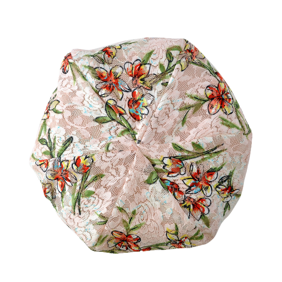 Three-legged bird Four Seasons thin lace jacquard hollow breathable fashion top women's chemotherapy pile cap cap