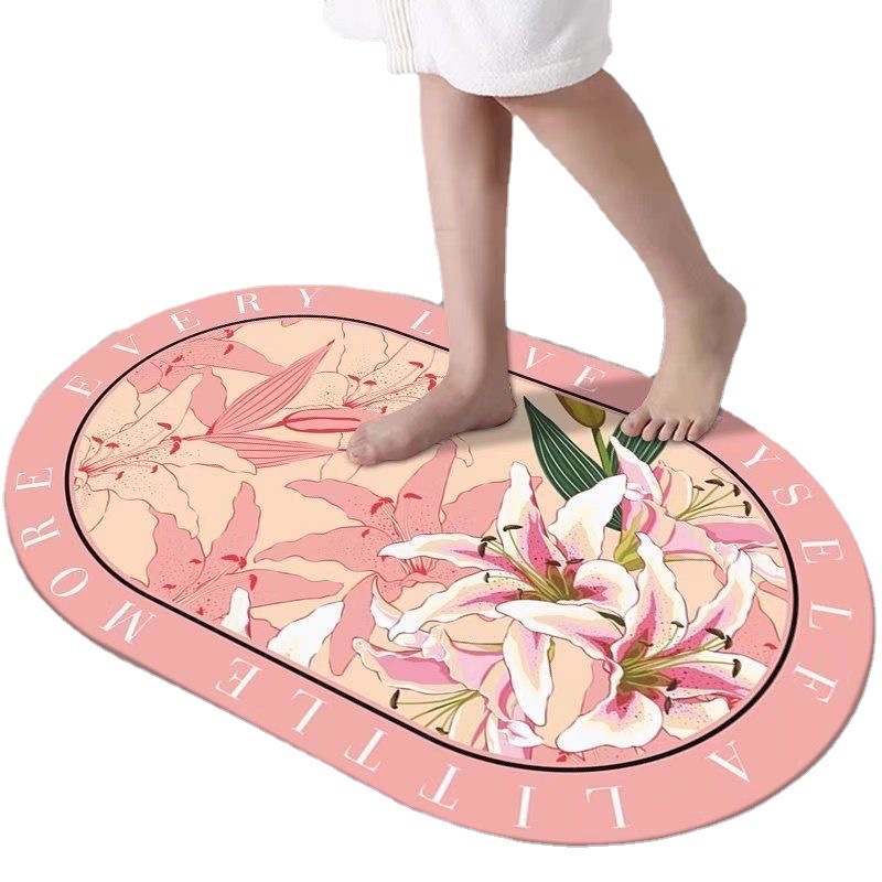 Diatom mud absorbent floor mat soft mat toilet toilet door floor mat bathroom carpet bathroom non-slip quick-drying floor mat