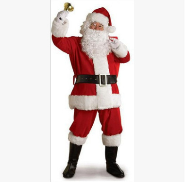 Factory spot supply Santa Claus suit seven-piece holiday atmosphere stage drama performance clothing