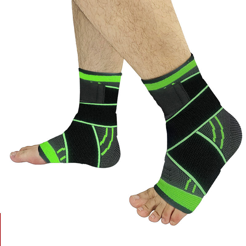 Knitted Sports Ankle Protector Pressure Bandage Breathable Fixed Ankle Basketball Running Cycling Winding Protective Ankle Protector