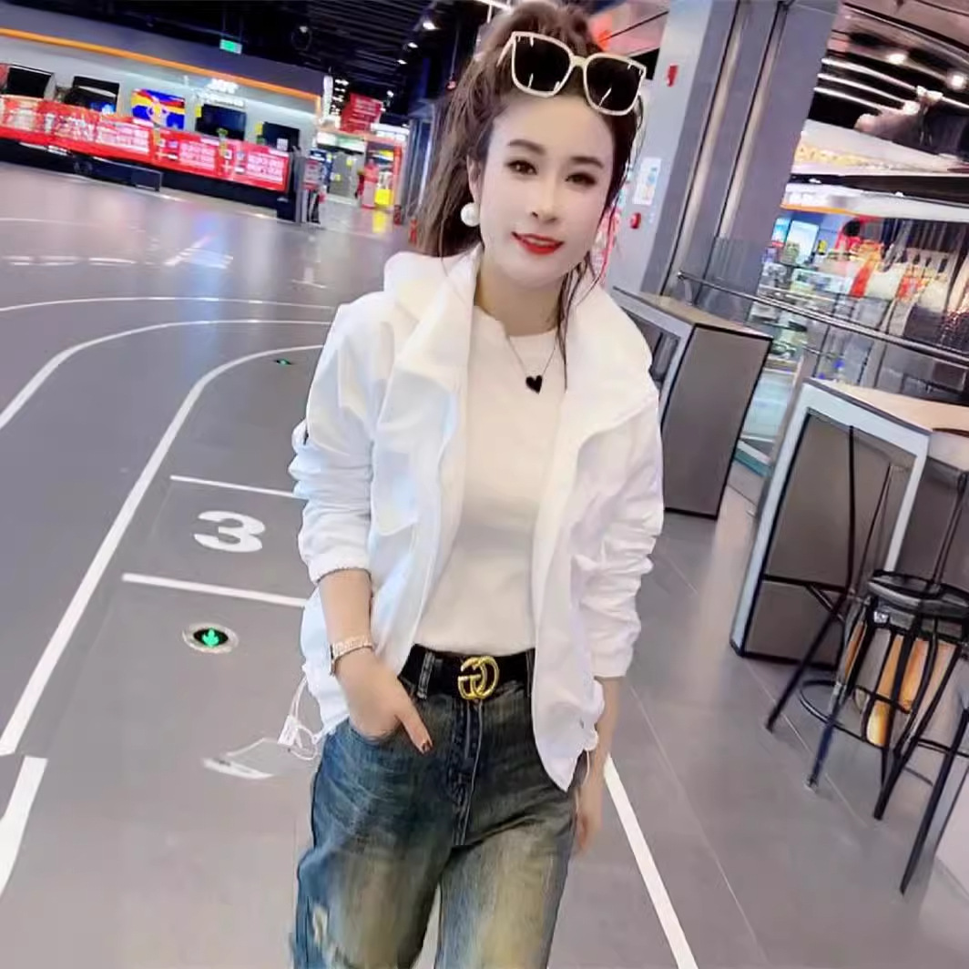 Outlets ~ Shopping Mall Counter White Coat Women's Spring New Casual Short Coat Jacket Thin Top