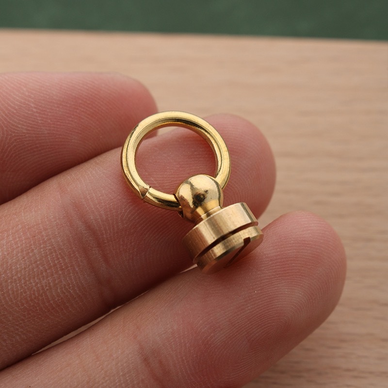 Brass with ring Heshang head 4066 nipple nail rotating bag buckle side buckle hanging buckle ring 14mm brass material
