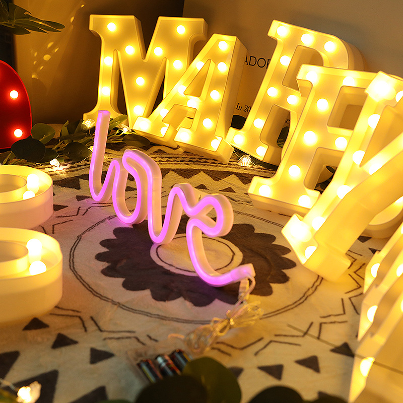 led English alphabet light DIY birthday gift proposal romantic confession props decoration girl Bedroom Boudoir