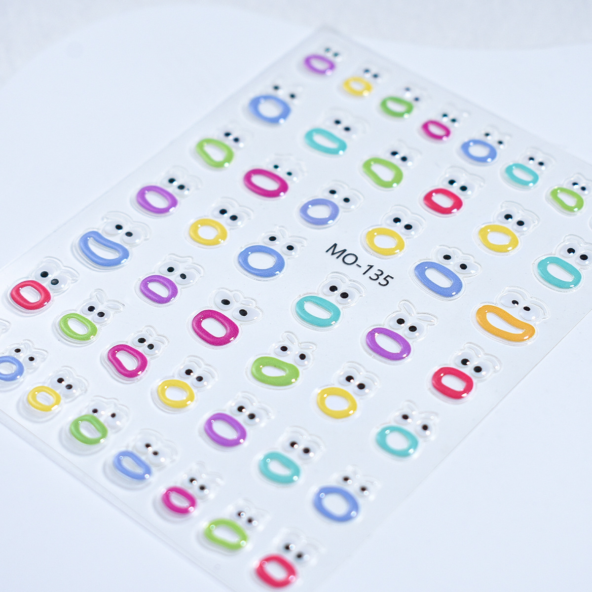 New online popular nail stickers ins cute cute cute facial expression Jelly Stickers mouth and mouth strange relief nail stickers