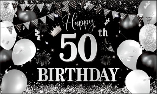 New Silver anD Black 100D BirthDay BackgrounD Cloth BirthDay Party BirthDay 18 21 30 40 50 Years OlD