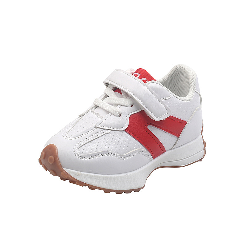 Children's sports shoes 2022 autumn new boys and girls leather White shoes Korean version of small and medium-sized children's students running shoes