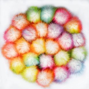 in stock wholesale imitation fox fur ball diy pompom colorful pompom pendant bag hat fur jewelry accessories