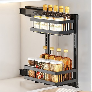 Cross-border dedicated kitchen storage rack multi-functional modern storage punching adjustable height removable seasoning storage rack