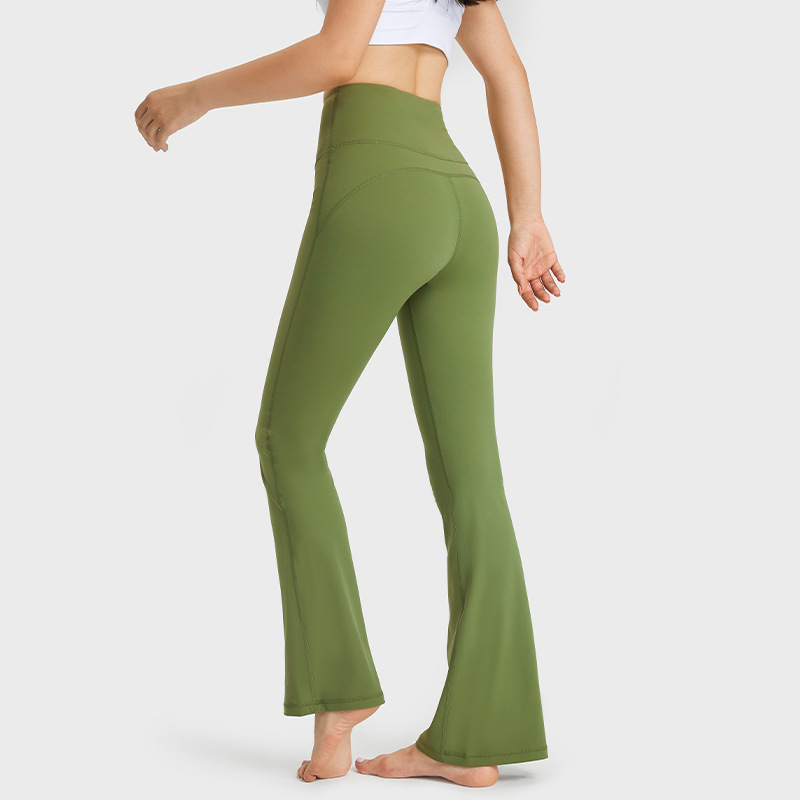 Micro-Lar Wide-Leg Yoga Pants Women's High Waist Hip-Lifting Abdomen-Tucked Casual All-Match Naked Comfortable Stretch Fitness Pants DL204