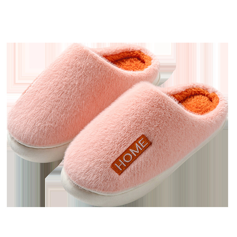 Cotton slippers for women in autumn and winter indoor home household warm and plush plush couples thick-soled confinement slippers for men wholesale