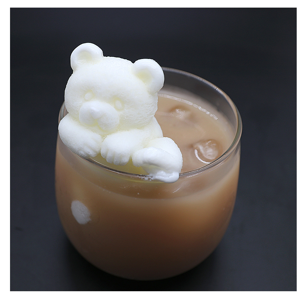 Can hang cup ice mold creative bear coffee ice silicone mold three-dimensional lion dance silicone mold