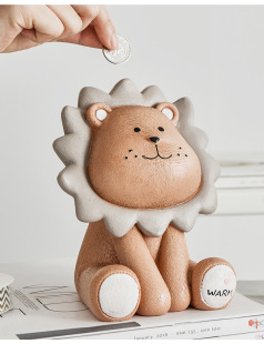 Nordic ins Lion Piggy Bank Large Creative Cute Coin Children Piggy Bank Ornaments Living Room Decorative Ornaments