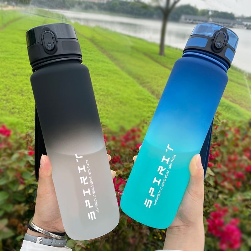 2023 New Fitness Sports Student Water Cup Men's Large Capacity Women's Internet Popular High Color Value Summer Plastic Portable Pot