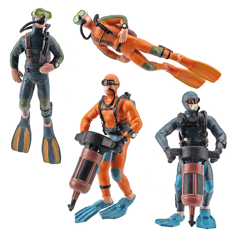 Factory direct supply simulation mini diver model seabed exploration survey frogman scene doll ornaments toys