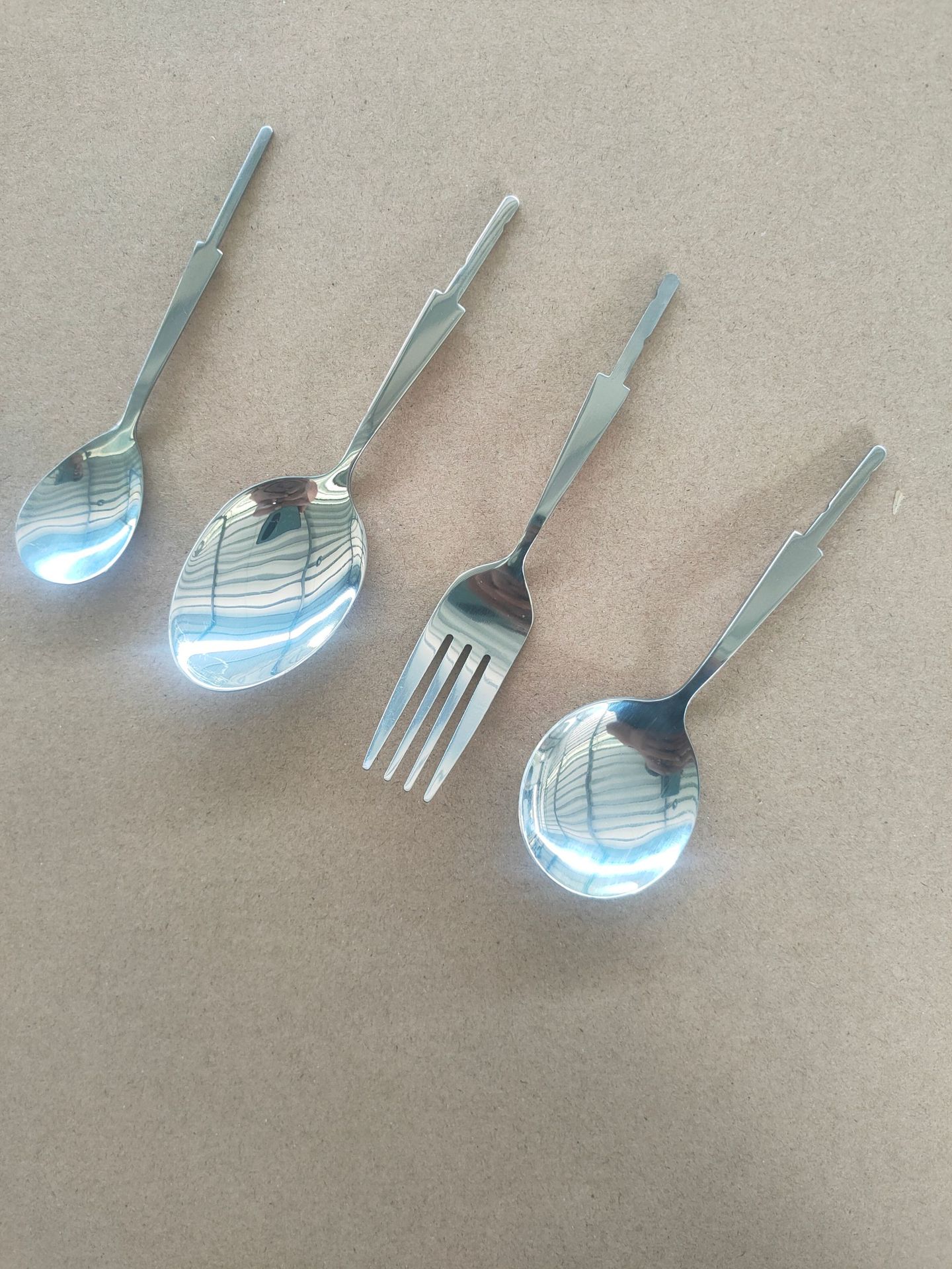 Stainless steel ceramic handle hardware semi-finished products spoon Fork small coffee spoon No. 2 fork spoon round spoon
