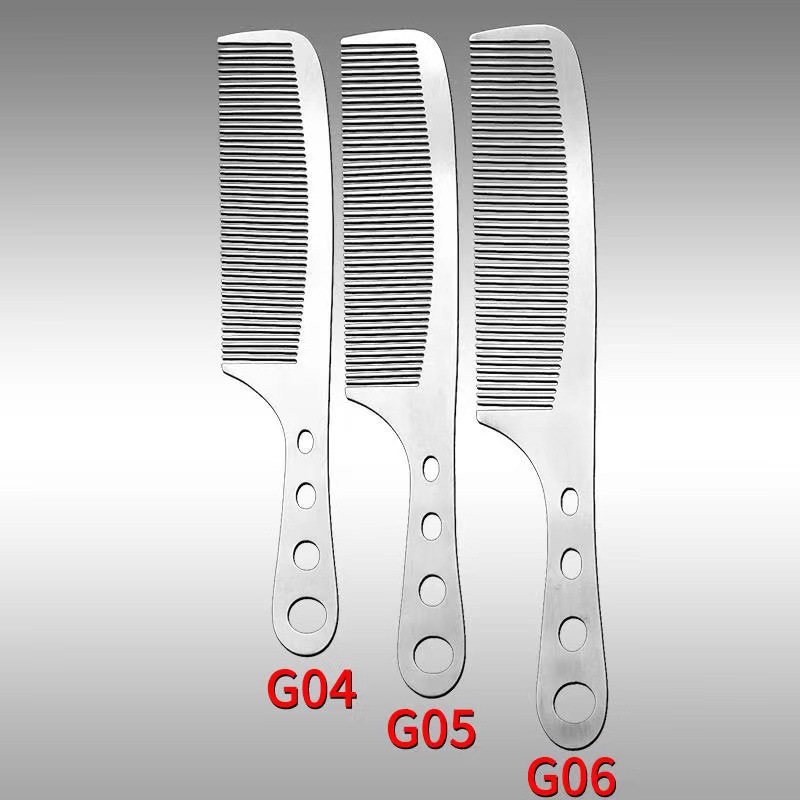 Stainless steel comb ultra-thin flat comb men's hair comb barber shop special steel comb Apple comb pointed tail comb hair cutting comb